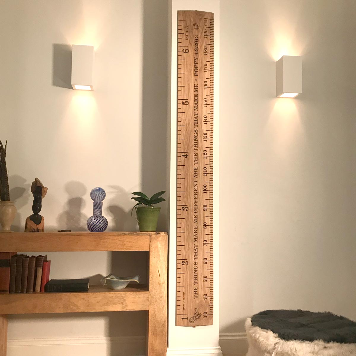 Standard Deluxe Oak Vintage Ruler Height Chart