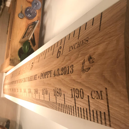 Standard Deluxe Oak Vintage Ruler Height Chart