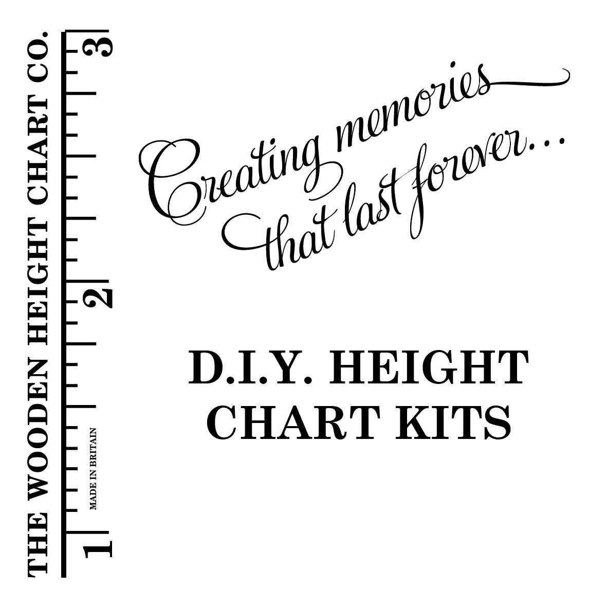 DIY Wooden Ruler Height Chart Kit