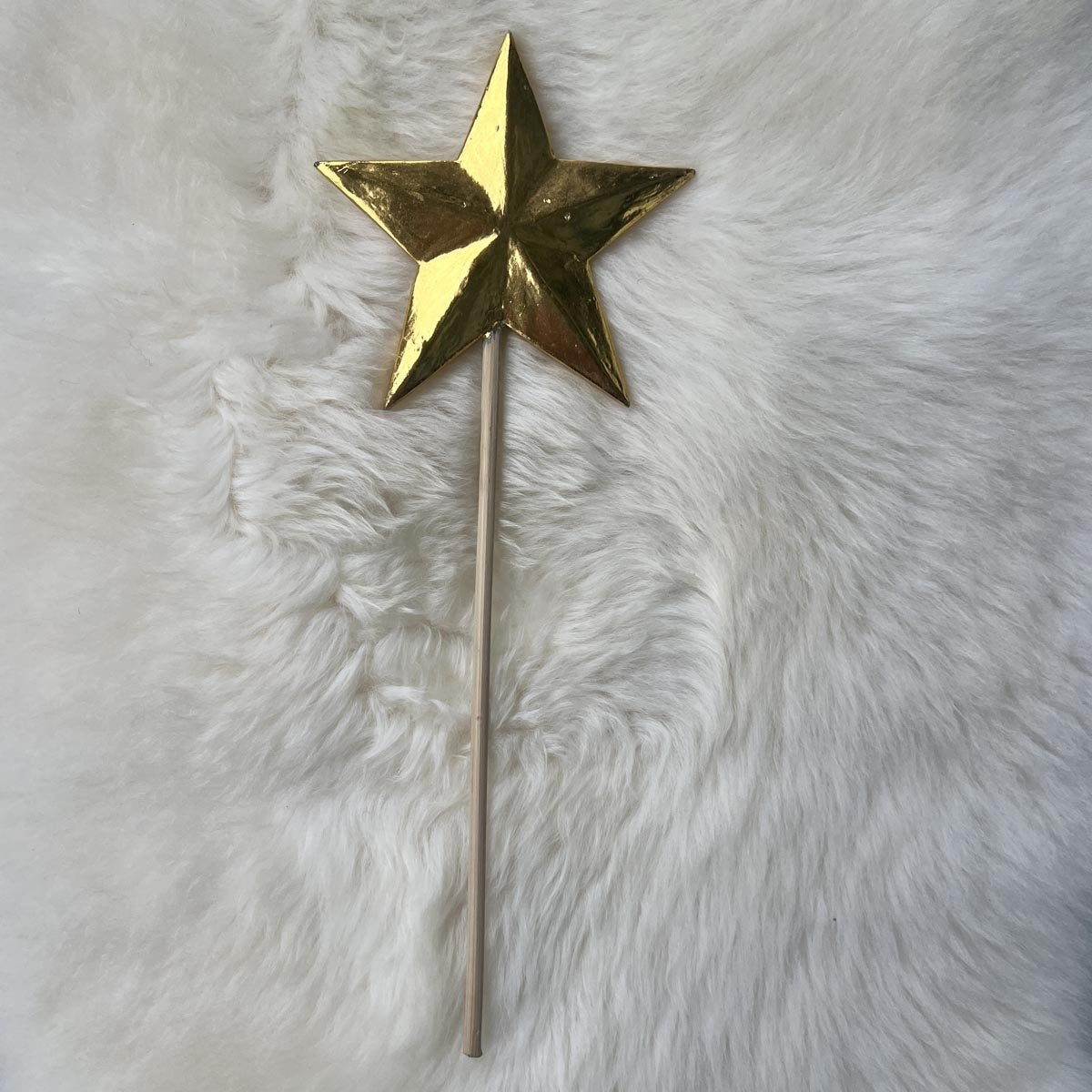 Golden Hand Carved Star Wand