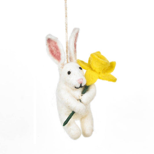 Handmade Felt Delilah Bunny Hanging Easter Decoration
