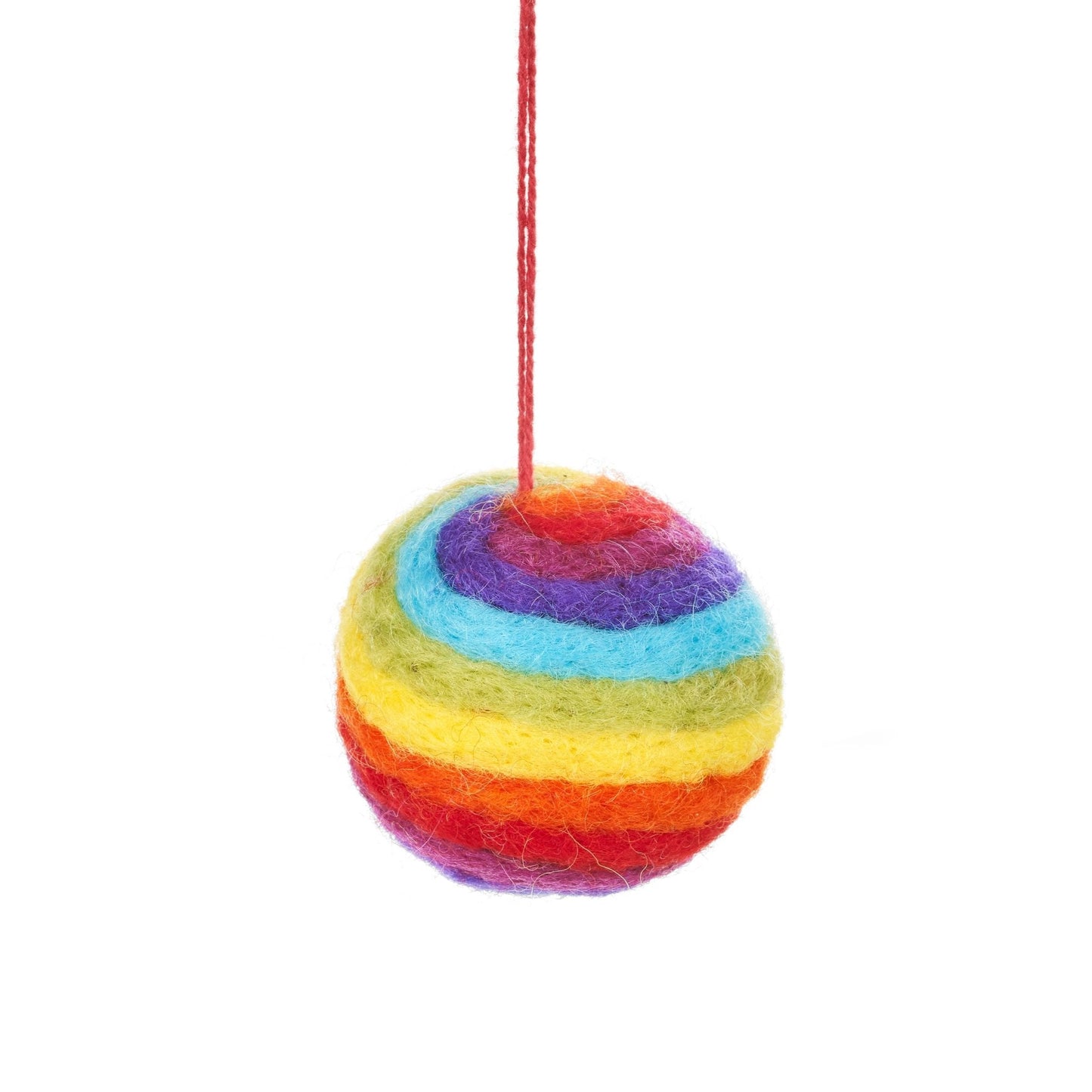 Handmade Felt Rainbow Bauble | Hanging Christmas Decoration