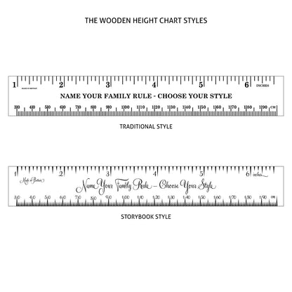 Standard Deluxe Oak Vintage Ruler Height Chart